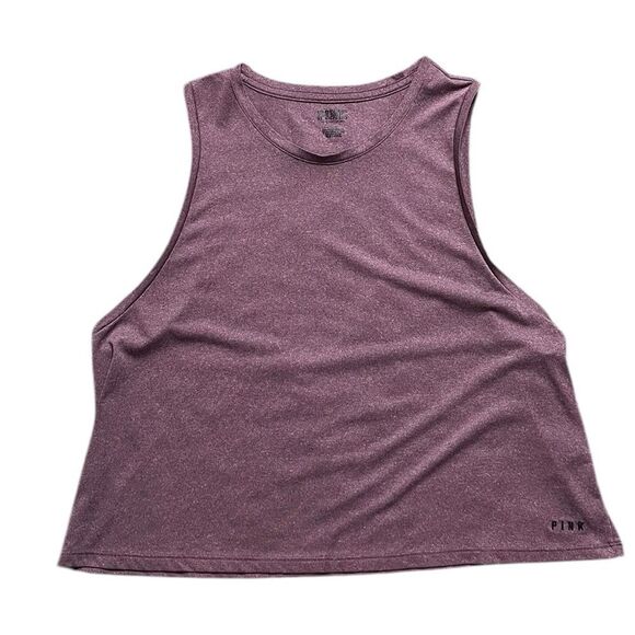 PINK by VICTORIA'S SECRET Sleeveless Cropped Shirt Maroon Size Large - Picture 1 of 4